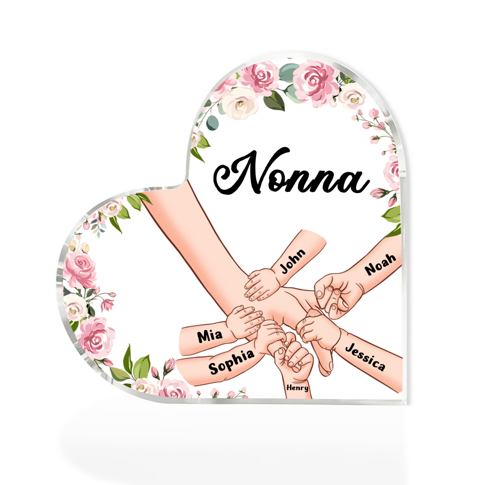 Decorazione da casa mano a mano personalizzati 6 nomi regalo festa della mamma