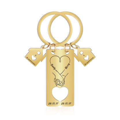 Insieme Per Sempre Portachiavi Per Coppia 2 nomi & data personalizzabili