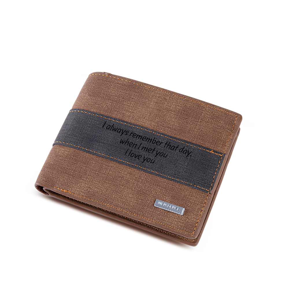 Portafoglio in pelle da uomo 2 testi personalizzabili regalo per papà