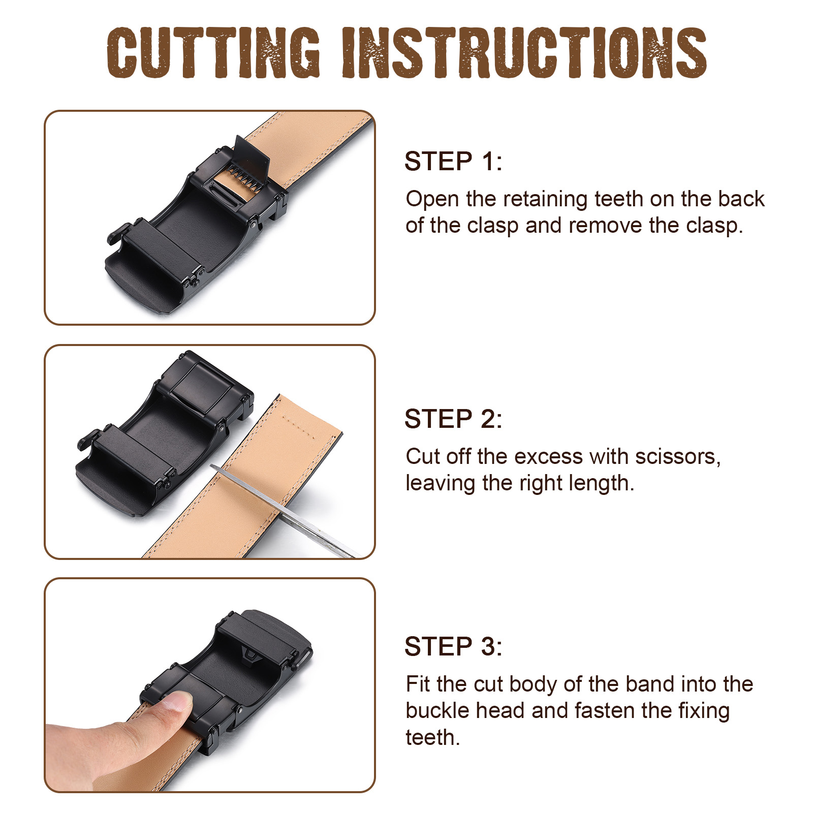 Cintura da uomo in pelle personalizzata con saluto a pugno – regalo per il nonno