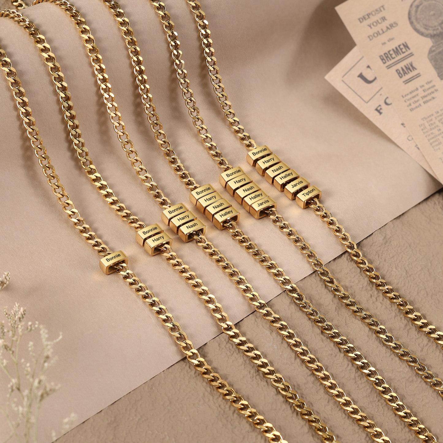 Collana Cuban Link personalizzata da uomo con 1–6 nomi