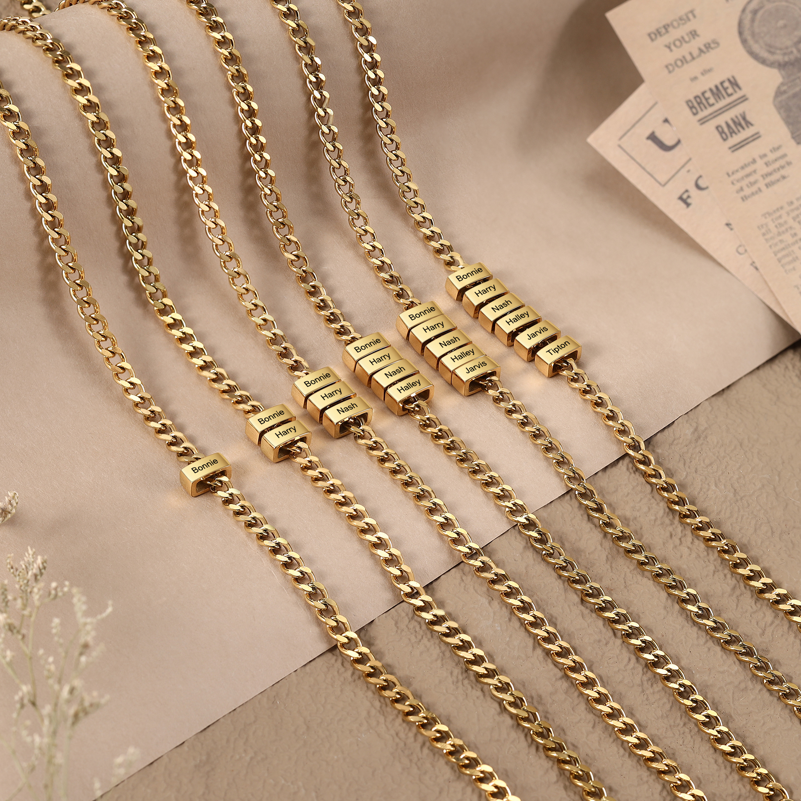 Collana Cuban Link personalizzata da uomo con 1–6 nomi