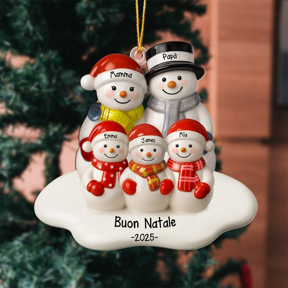 Decorazione personalizzata per albero di Natale per famiglia 2-12 personaggi
