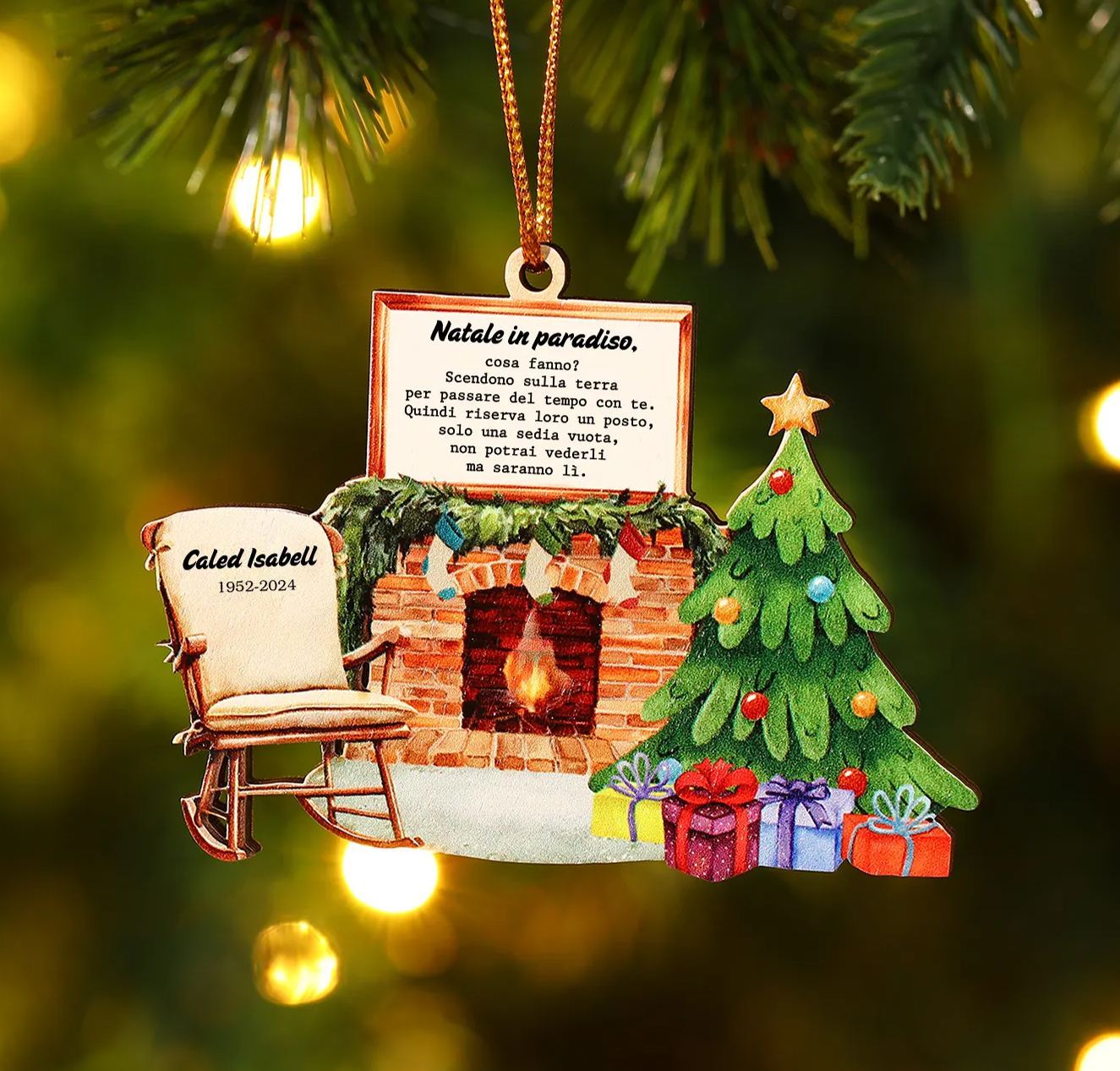 Personalised "Christmas in Heaven" Wooden Ornament – Custom 1 Name & 1 Year Memorial Christmas Gift | Jessemade