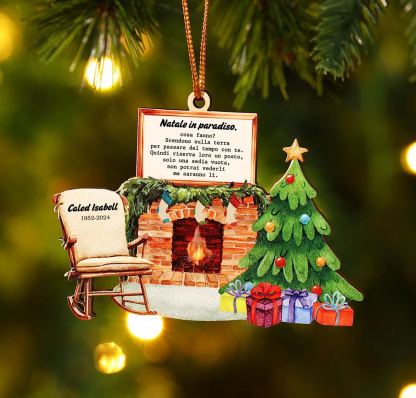 Personalised "Christmas in Heaven" Wooden Ornament – Custom 1 Name & 1 Year Memorial Christmas Gift | Jessemade
