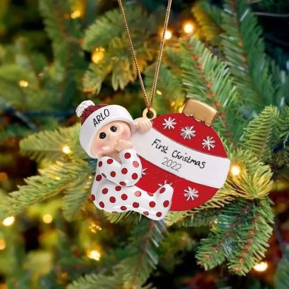 IL MIO 1º NATALE-Ciondolo natalizio per bambino bambina neo nascita nome e data personalizzabile