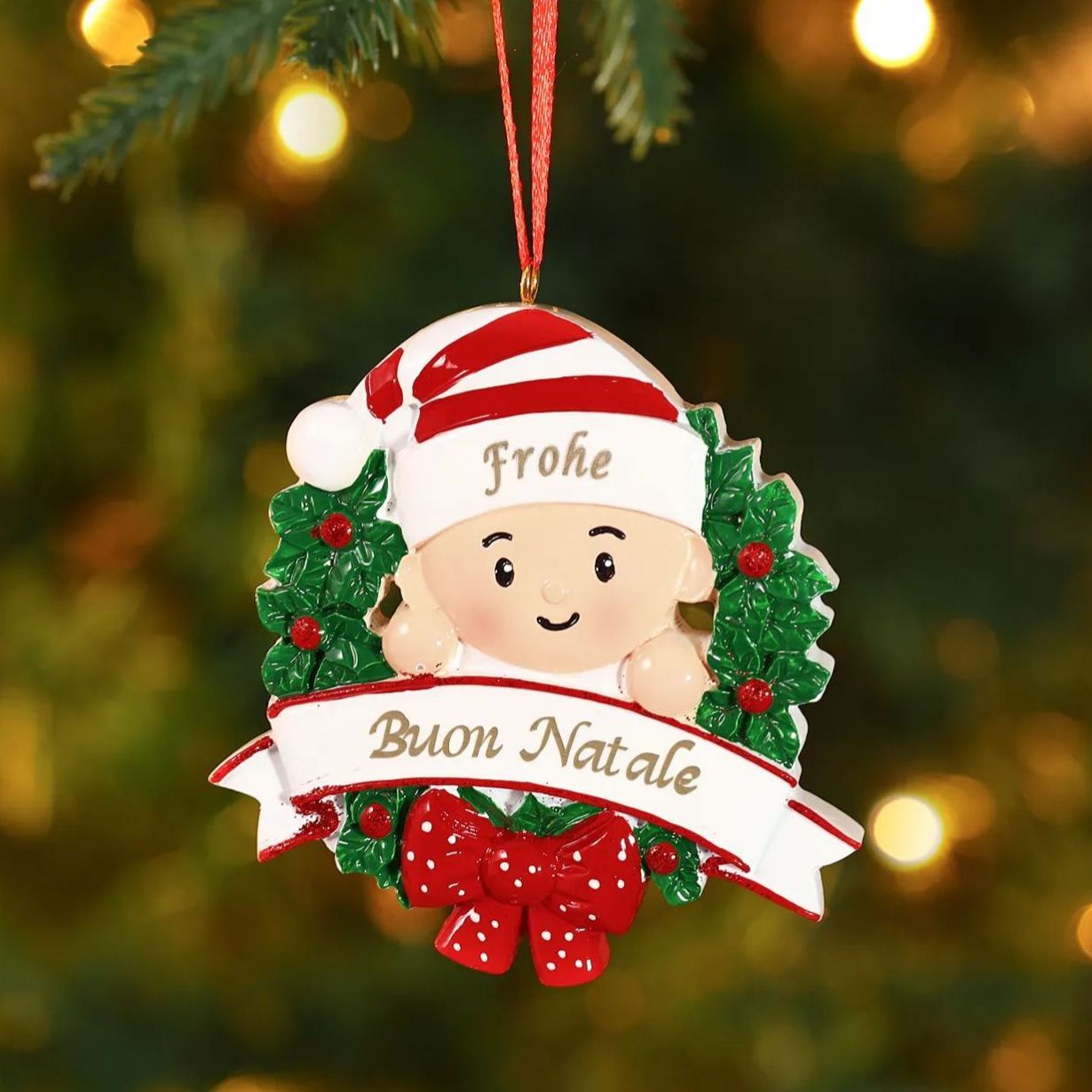 Decorazione Natalizia in Legno Personalizzata per Bambino - Nome & Testo - Regalo Perfetto per la Famiglia | Jessemade