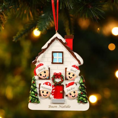 Decorazione Natalizia Personalizzata Casa con 4 Nomi e 1 Testo – Regalo Perfetto per la Famiglia | Jessemade