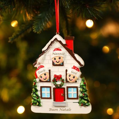 Decorazione Natalizia Personalizzata Casa con 3 Nomi e 1 Testo – Regalo Perfetto per la Famiglia | Jessemade