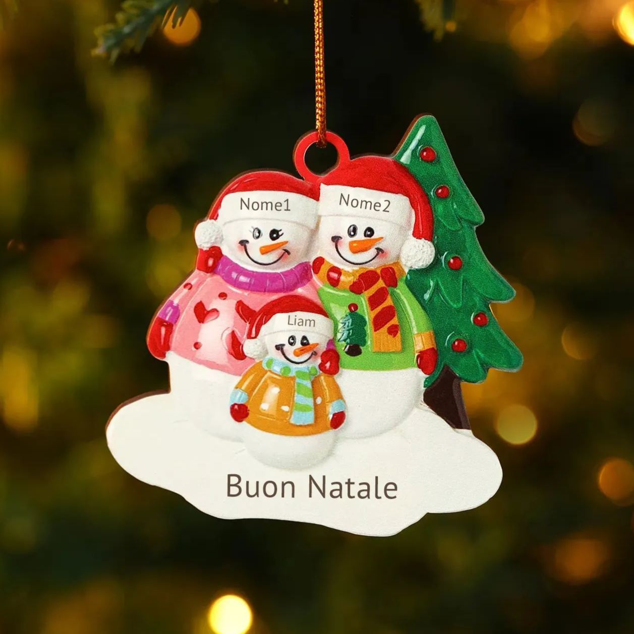 Ornamenti Natalizia Personalizzata con 3-5 Nomi e 1 Testo – Regalo di Natale per Famiglia | Jessemade