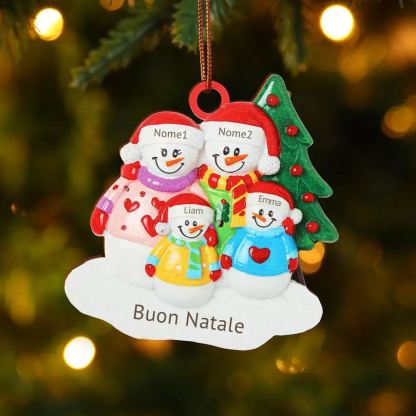 Ornamenti Natalizia Personalizzata con 3-5 Nomi e 1 Testo – Regalo di Natale per Famiglia | Jessemade