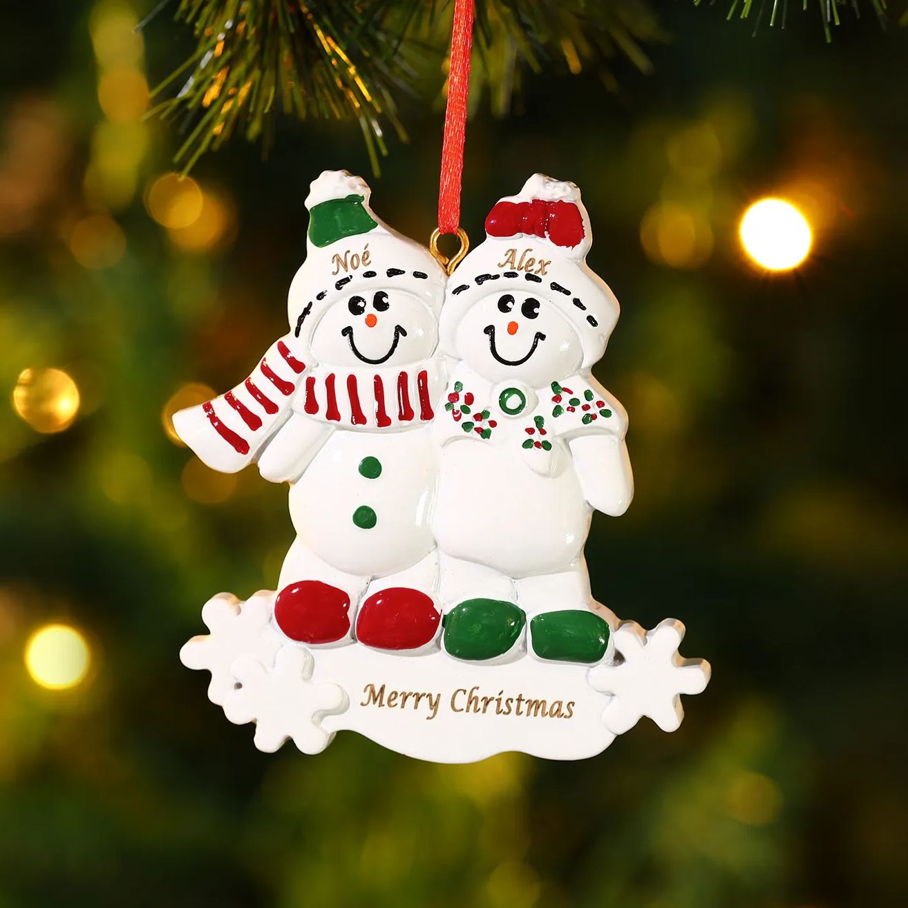 Ornamenti Natalizia Personalizzata con 2-5 Nomi e 1 Testo – Regalo di Natale per Famiglia | Jessemade