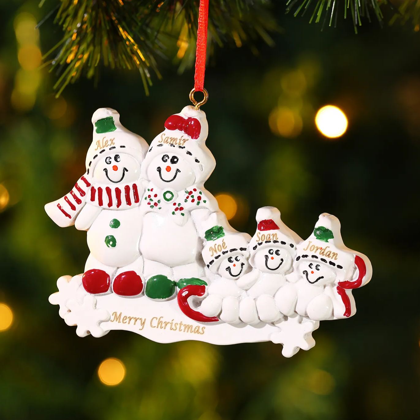 Ornamenti Natalizia Personalizzata con 2-5 Nomi e 1 Testo – Regalo di Natale per Famiglia | Jessemade