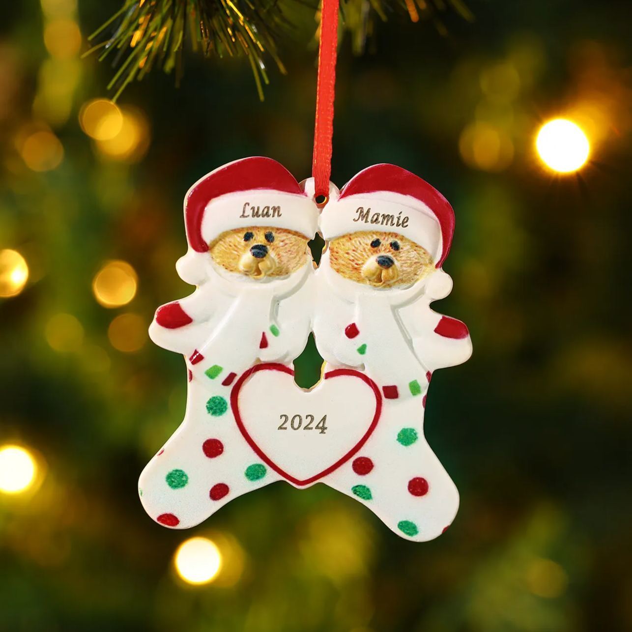 Ornamenti Natalizi Personalizzata con 2-6 Nomi – Regalo di Natale per Famiglia | Jessemade