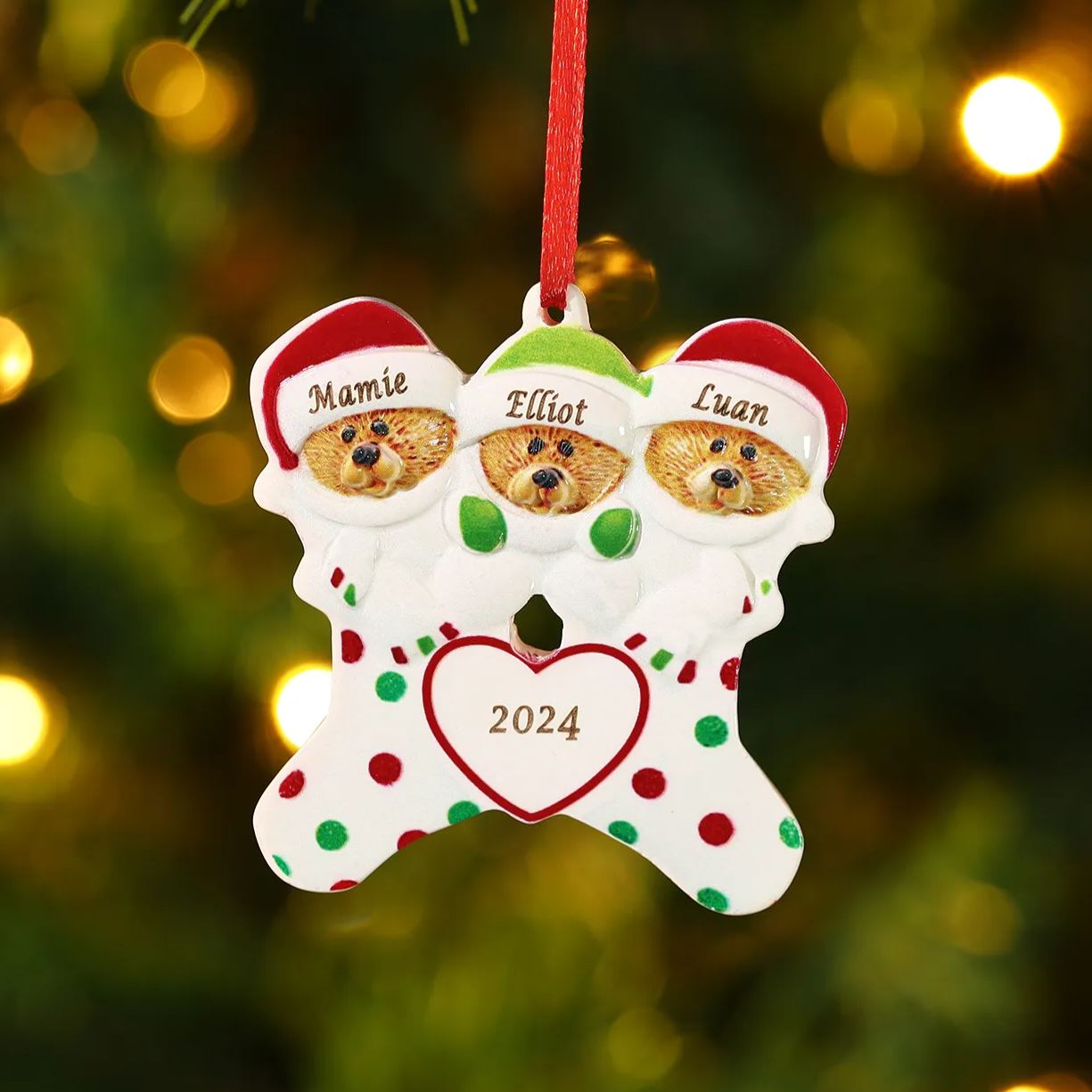 Ornamenti Natalizi Personalizzata con 2-6 Nomi – Regalo di Natale per Famiglia | Jessemade