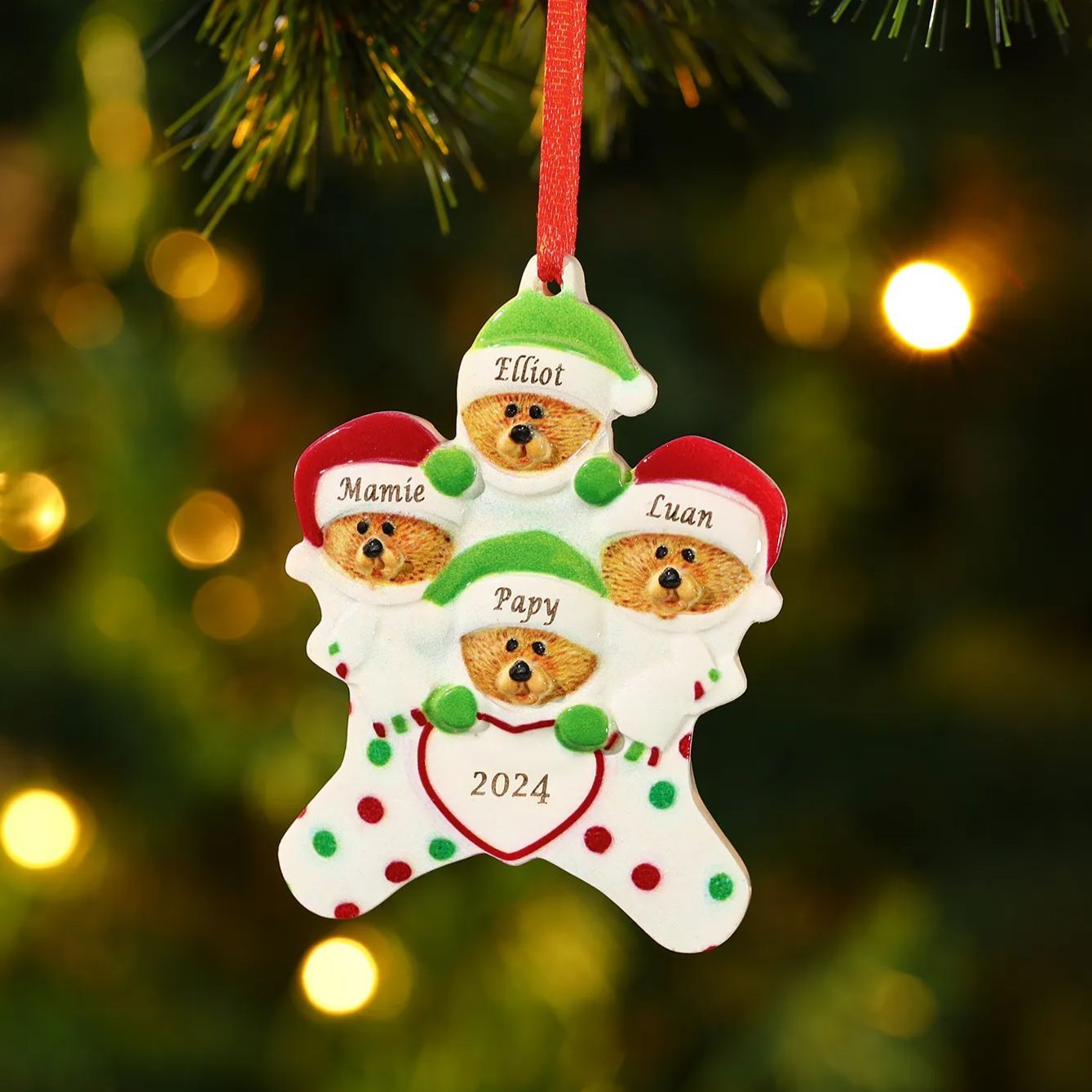 Ornamenti Natalizi Personalizzata con 2-6 Nomi – Regalo di Natale per Famiglia | Jessemade