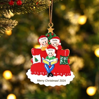 Personalized Wooden Christmas Ornament – Family Tree with 2-5 Names & Text & Year Christmas Gift for Family | Jessemade