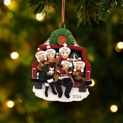 Personalised Family Christmas Ornament Custom 2-5 Names & 1 Year Christmas Gift for Family | Jessemade