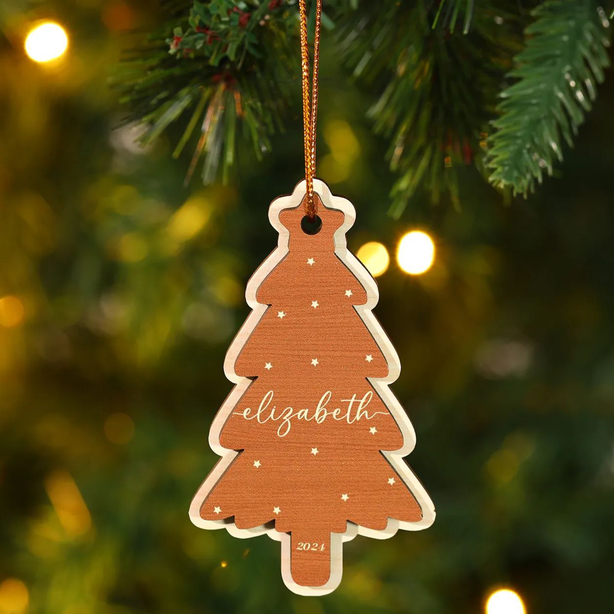 Decorazione Natalizia in Legno Personalizzata con 1-6 Nomi - Regalo di Natale per la Famiglia | Jessemade