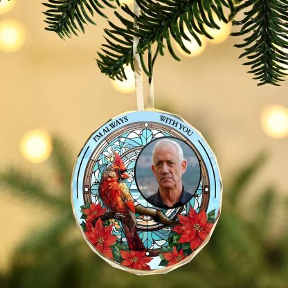 Decorazione Natalizia Rotonda in Vetro Personalizzata - 2 Testi e 1 Foto - Regalo di Natale per la Famiglia | Jessemade