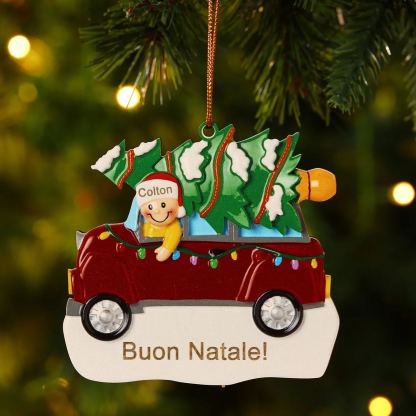 [Copy]Decorazione Natalizia in Legno - Personalizza 2 Nomi, Testo e Data, Design Poltrona Accogliente, Regalo di Natale per Famiglia | Jessemade