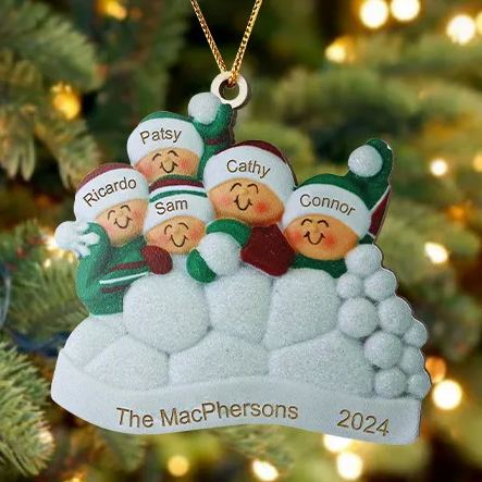 Decorazione Natalizia in Legno Personalizza 2-8 Nomi, 1 Testo e una Data –  Regalo di Natale per Famiglia | Jessemade