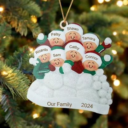 Decorazione Natalizia in Legno Personalizza 2-8 Nomi, 1 Testo e una Data –  Regalo di Natale per Famiglia | Jessemade