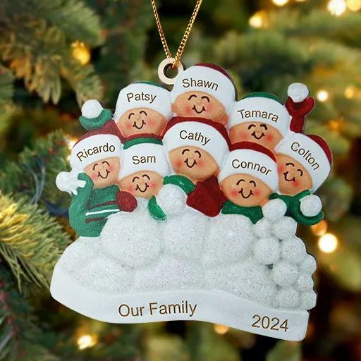 Decorazione Natalizia in Legno Personalizza 2-8 Nomi, 1 Testo e una Data –  Regalo di Natale per Famiglia | Jessemade