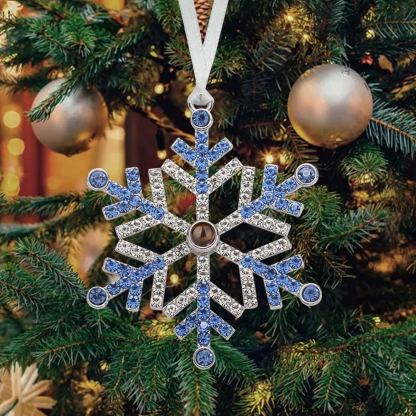 Decorazione Natalizia in Lega Personalizza 1 Foto,  a Forma di Fiocco di Neve - Proiezione Fotografica -Regalo di Natale per Famiglia | Jessemade