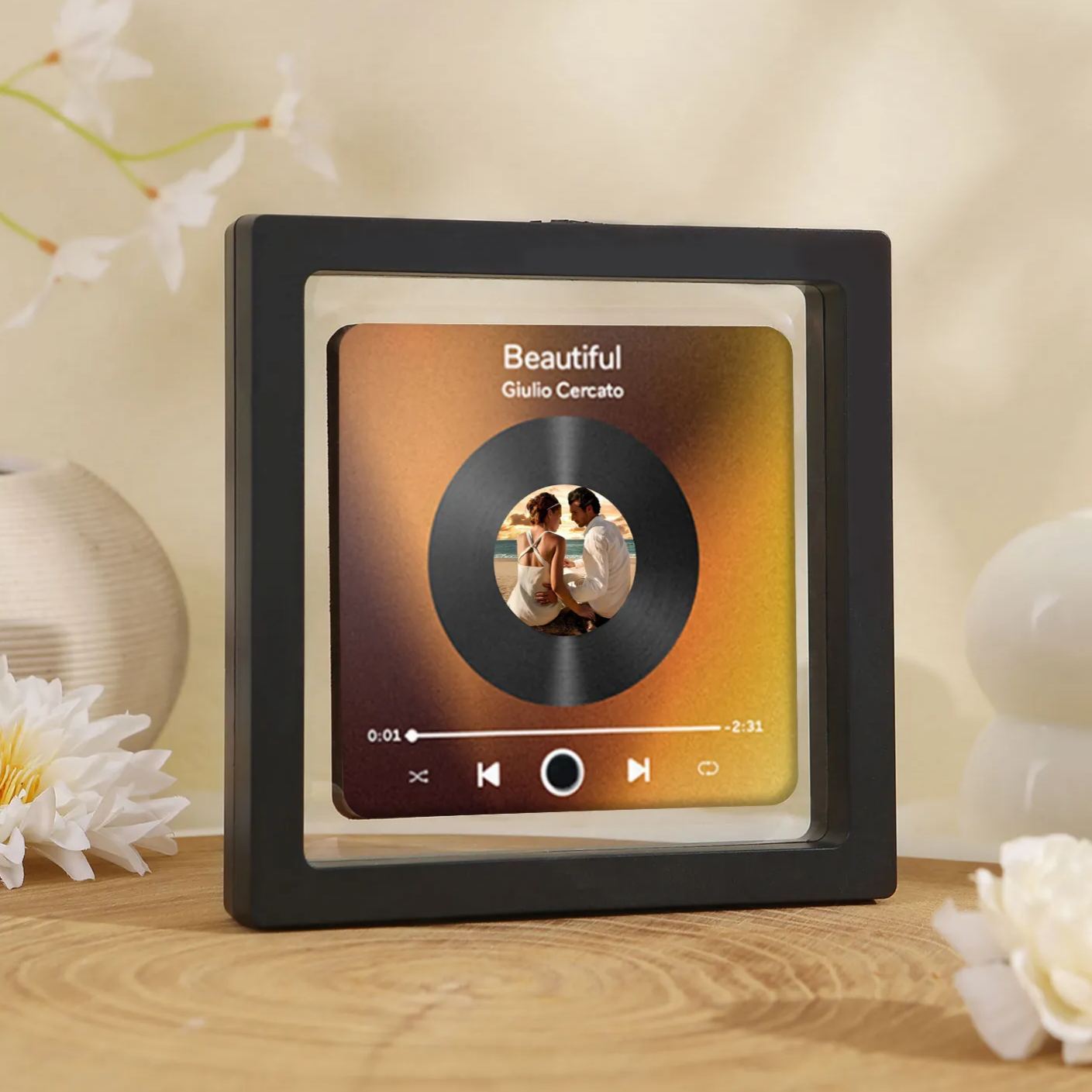 Magnete Personalizzato con Foto e la Tua Canzone Preferita – Elegante 