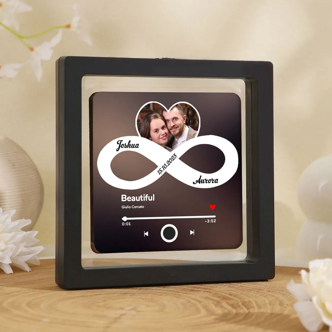 Cornice Magnetica Musicale Personalizzata – Foto, Data, Nomi e Canzone