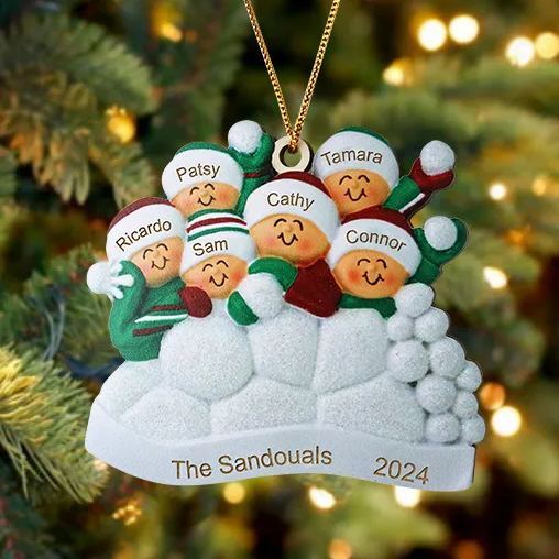 Decorazione Natalizia in Legno Personalizza 2-8 Nomi, 1 Testo e una Data –  Regalo di Natale per Famiglia | Jessemade