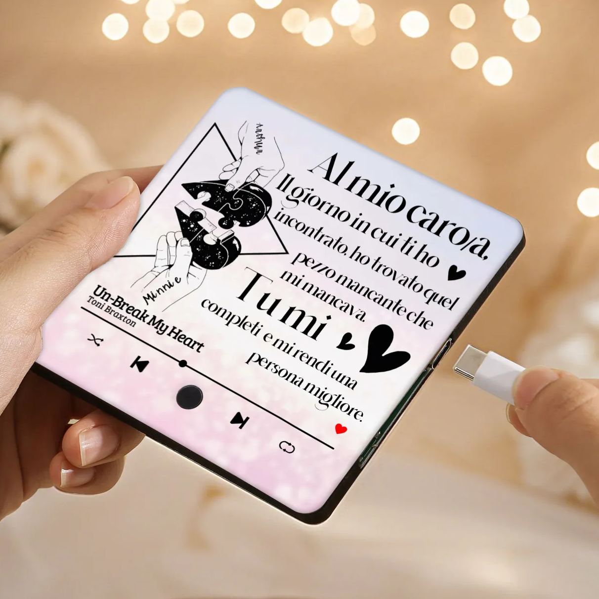 Personalised Music Refrigerator Magnet - Customized with 2 Names & 1 Song, "The Day I Met You" Design, Valentine’s Day Gift for Couple | Jessemade