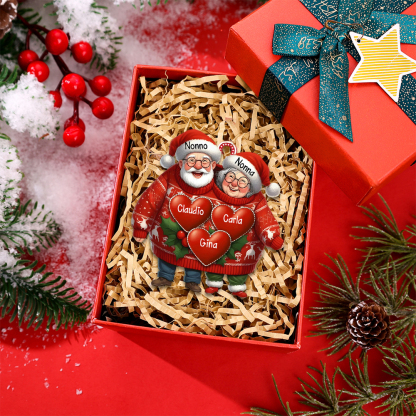 Pendente natalizio personalizzato – Regalo di Natale per la famiglia con 3-8 nomi personalizzati per nonno e nonna | Jessemade