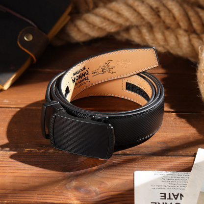 Cintura da uomo in pelle personalizzata con saluto a pugno – regalo per il nonno