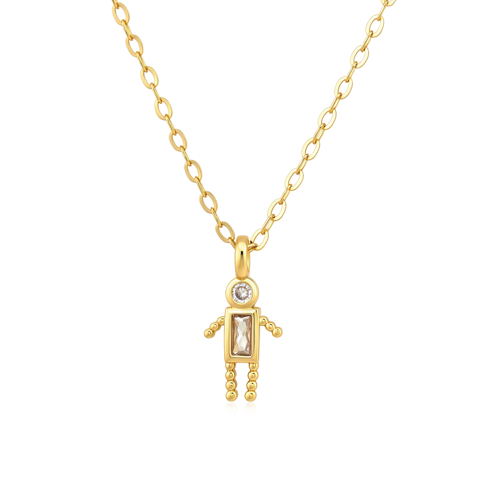 Collana Personalizzata con 1-6 Ciondoli e Pietre Portafortuna per Donna
