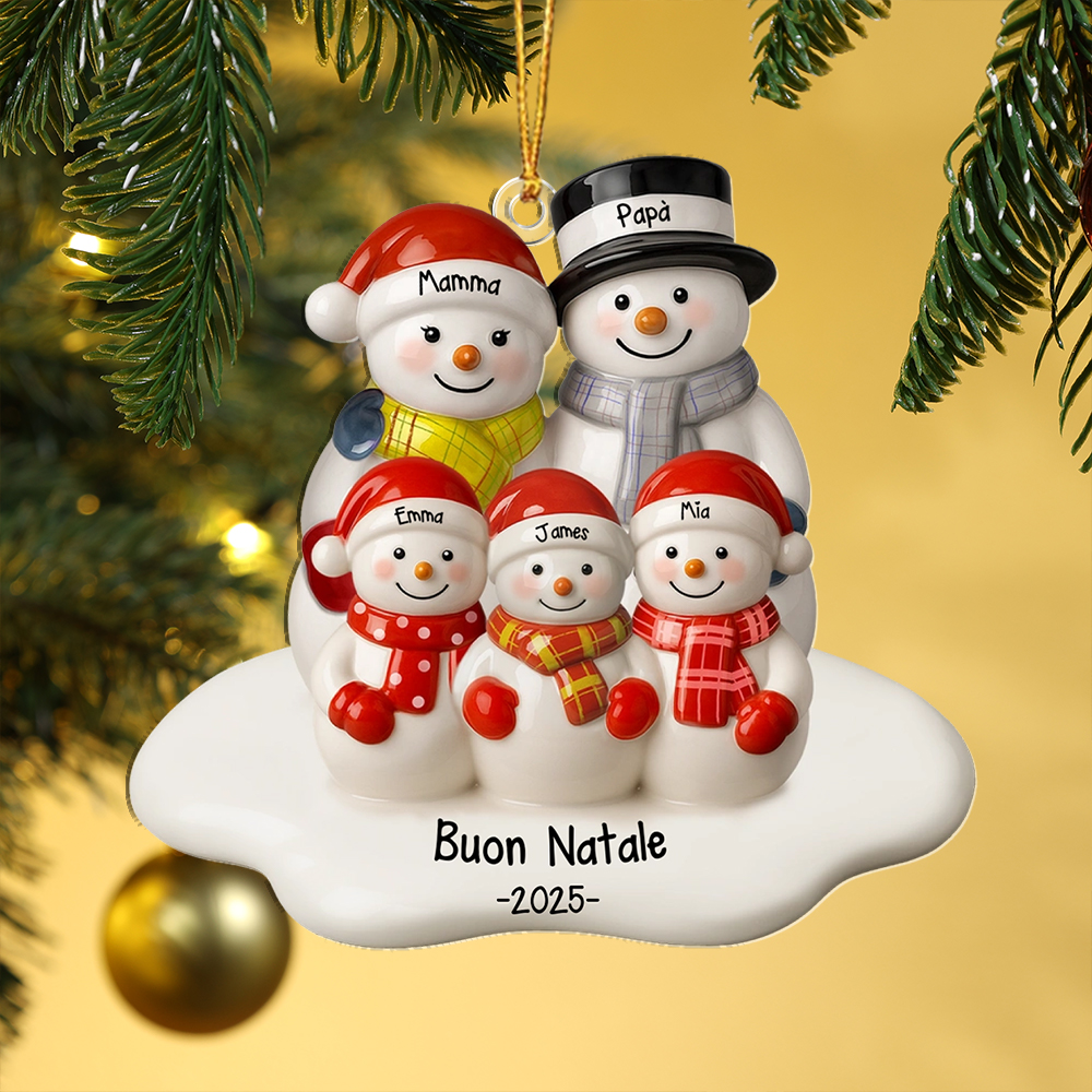 Decorazione personalizzata per albero di Natale per famiglia 2-12 personaggi