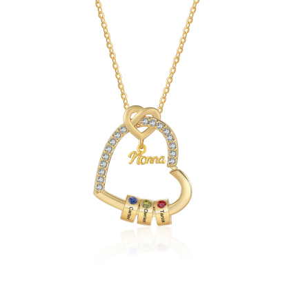 Collana personalizzata per la nonna con cuori