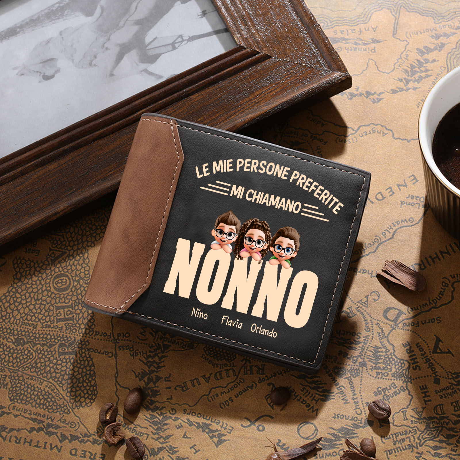 Portafoglio per il nonno, regalo di compleanno personalizzabile per il nonno | Jessemade