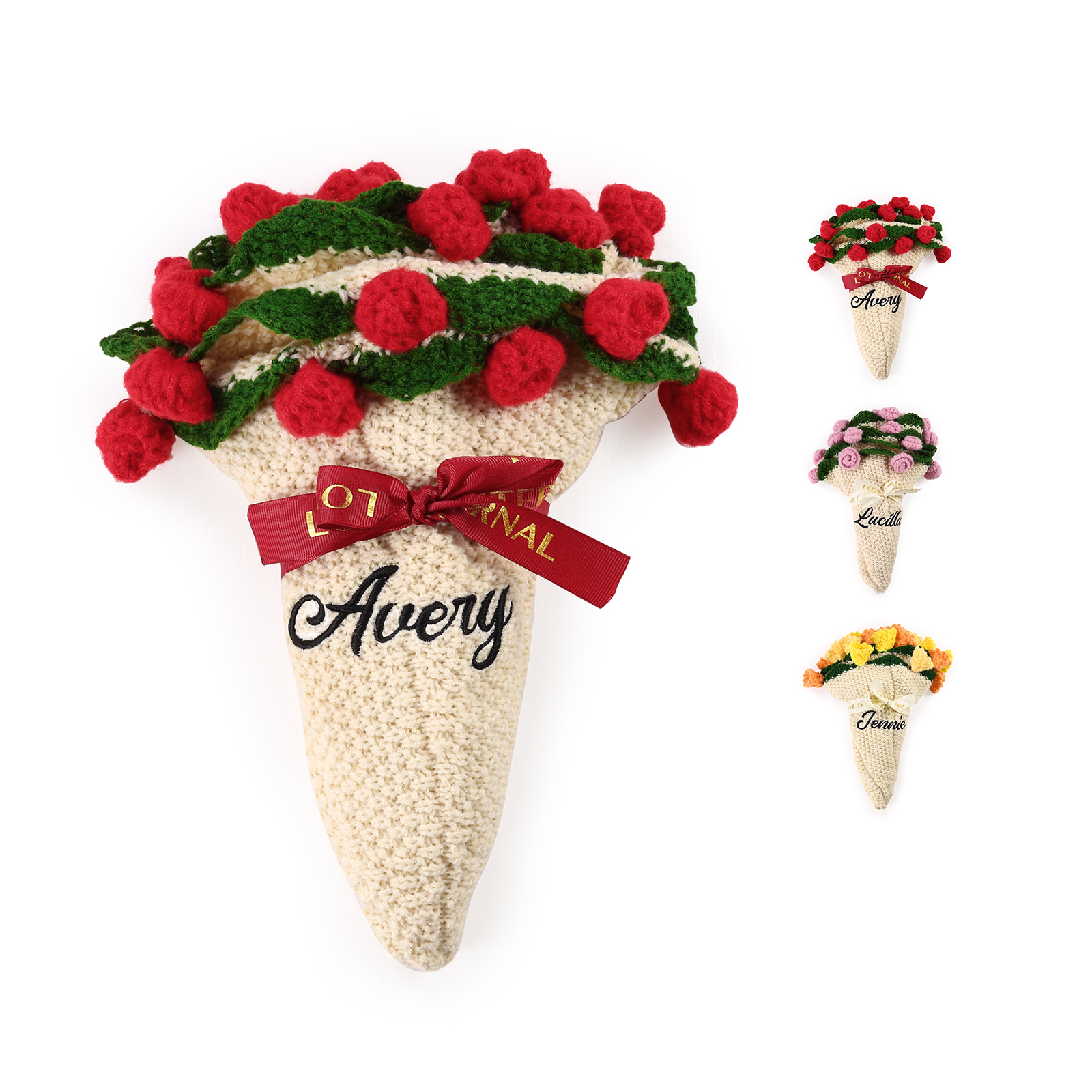 Coperta fatta a mano all'uncinetto con fiori personalizzati, nome personalizzato, regalo di compleanno per lei | Jessemade