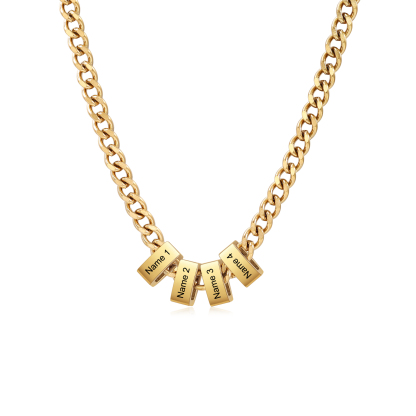 Collana Cuban Link personalizzata da uomo con 1–6 nomi