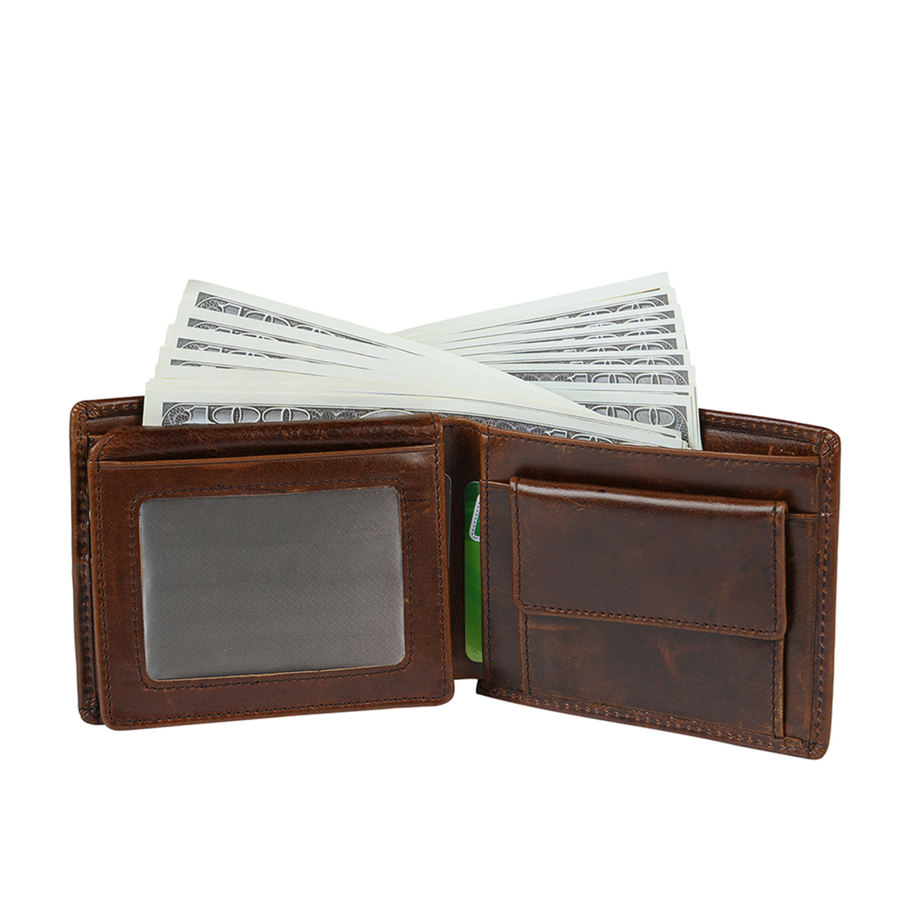 Portafoglio bifold da uomo in vera pelle personalizzato