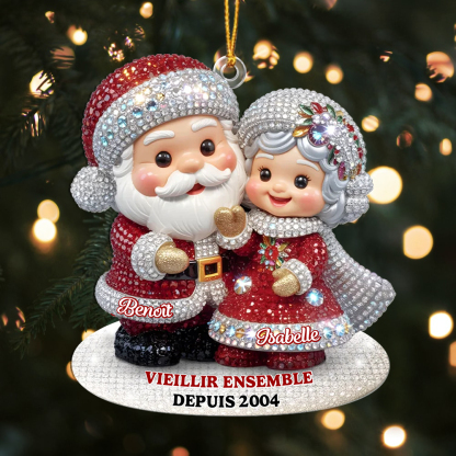 Addobbo natalizio per coppia personalizzato, decorazione per albero personalizzabile, regalo di anniversario per marito, moglie, genitori e nonni | Jessemade