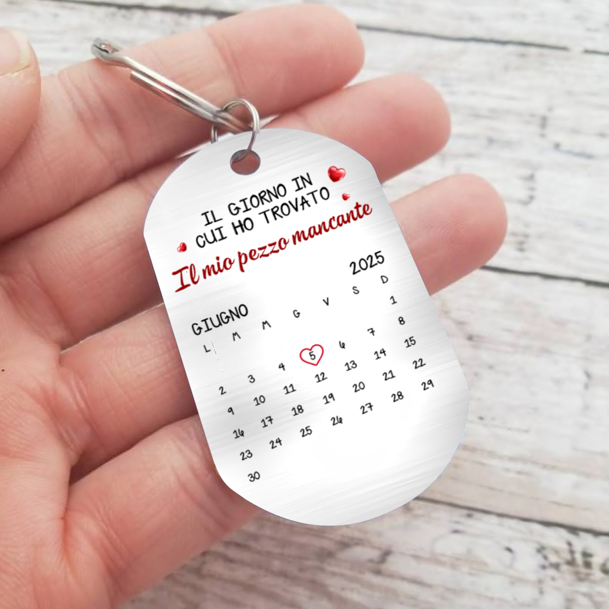 Portachiavi Calendario Personalizzato - Il giorno in cui ho trovato il mio pezzo mancante