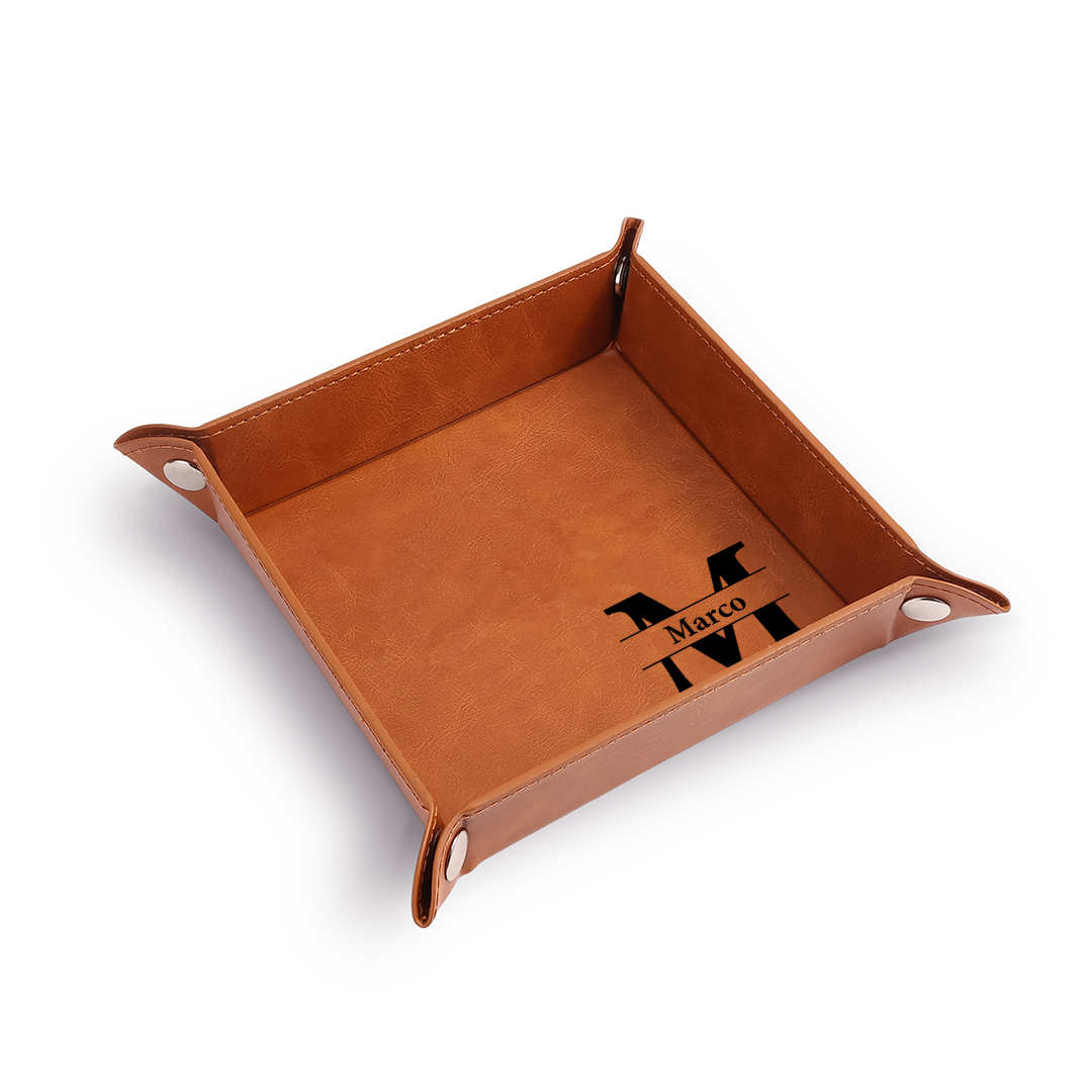 Svuotatasche classico personalizzato in pelle PU con 10 motivi a scelta, regalo speciale per uomo