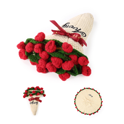 Coperta fatta a mano all'uncinetto con fiori personalizzati, nome personalizzato, regalo di compleanno per lei | Jessemade