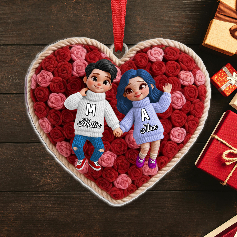 Portachiavi o Pendente a Cuore Personalizzato con Coppia e Nomi – Regalo Simbolico per Innamorati