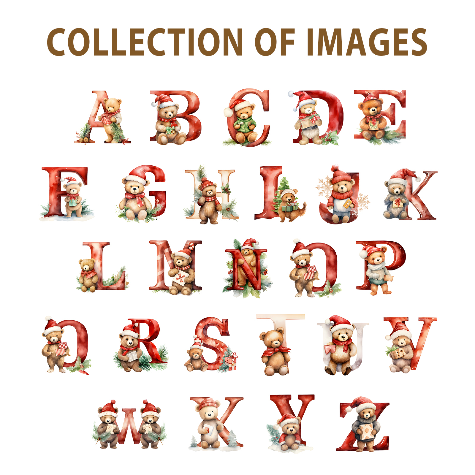 Navidad-Taza oso para niños con 1 letra personalizada | Jessemade