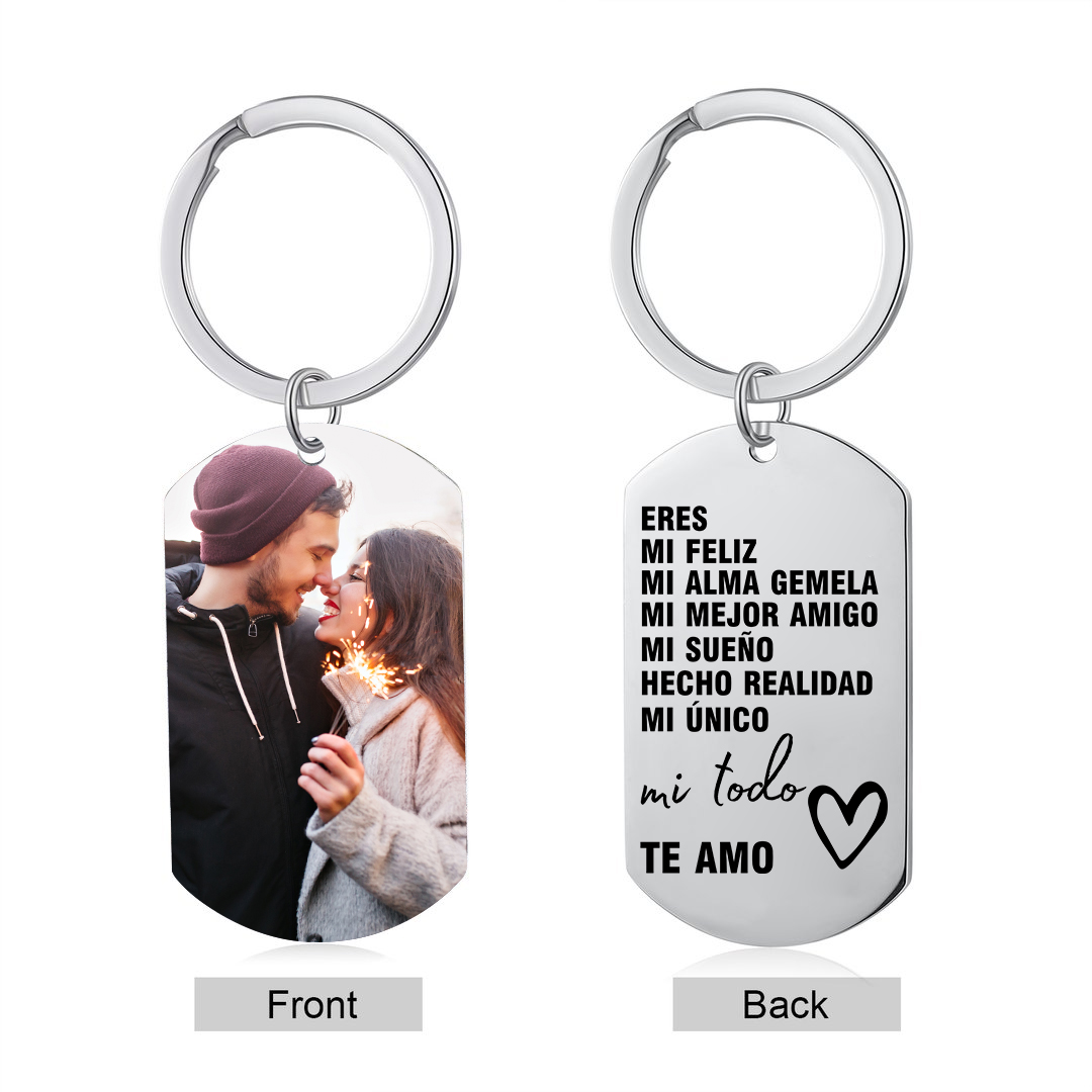 Llavero para pareja con palabras amorosas personalizado con foto | Jessemade
