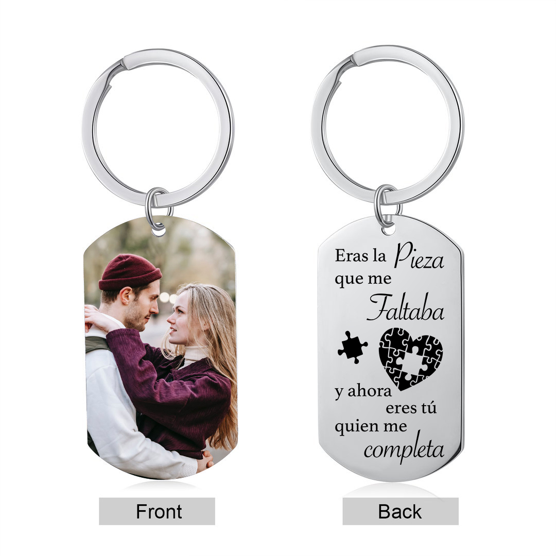 Llavero para pareja rompecabezas de corazón personalizado con foto | Jessemade